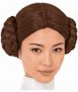 Peluca Princesa Leia Marrón con Moños Trenzados