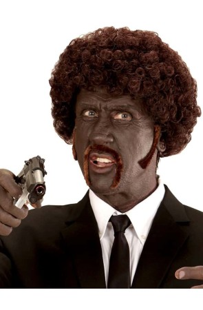 Peluca Pulp Fiction Afro Bigotes y Patillas ..