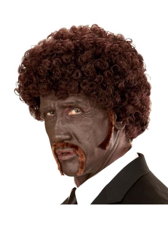 Peluca Pulp Fiction Afro Bigotes y Patillas ..