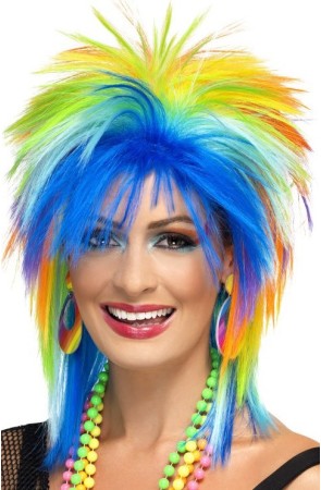Peluca Punk Arco Iris 80