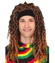 Peluca Rasta con Cinta Castaña