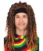 Peluca Rasta con Cinta Castaña