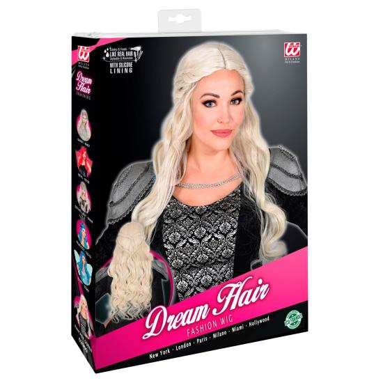 Peluca Reina Medieval Rubia Lujo