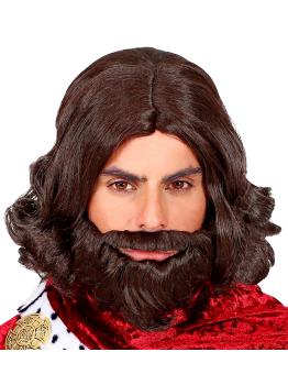 Peluca Rey Medieval con Barba.
