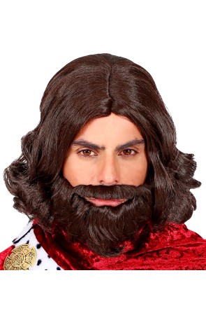 Peluca Rey Medieval con Barba.