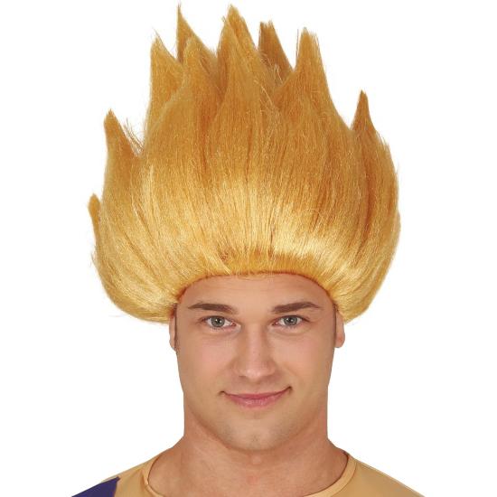 Peluca Rubia Guerrero para Disfraces | Peluca Anime y Superhéroe