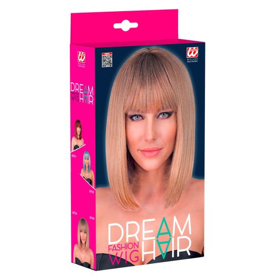 Peluca sintética estilo bob con flequillo