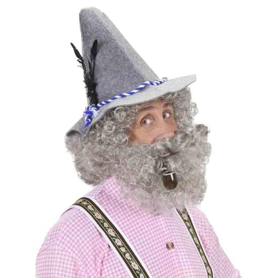 Peluca y Barba Gris para disfraz