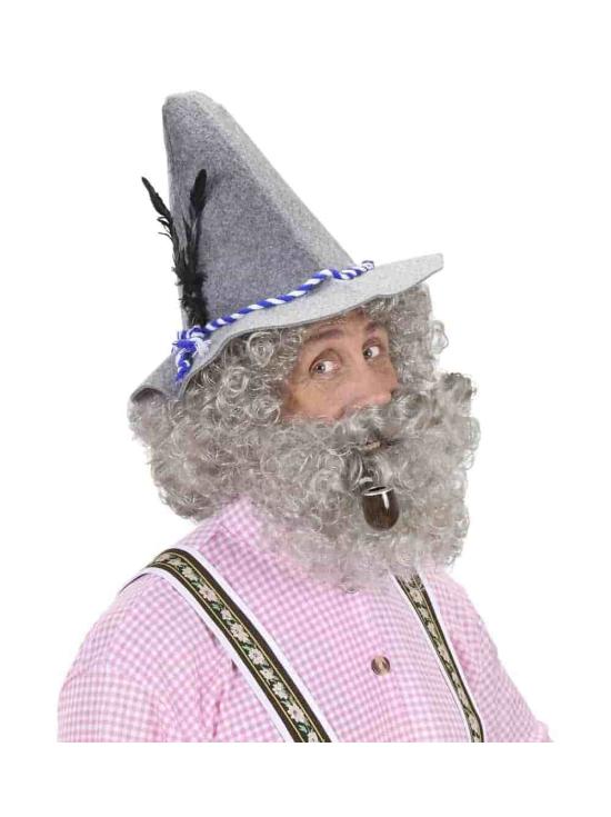 Peluca y Barba Gris para disfraz