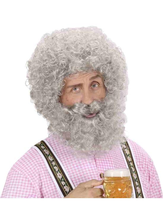 Peluca y Barba Gris para disfraz