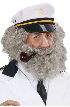 Peluca y Barba Gris para disfraz