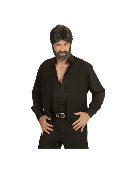 Peluca y Barba para Hombre Castaña Casual