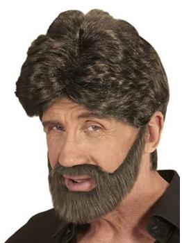 Peluca y Barba para Hombre Castaña Casual
