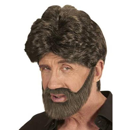 Peluca y Barba para Hombre Castaña Casual