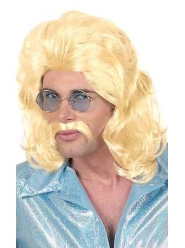 Peluca y Bigote años 70 color rubia