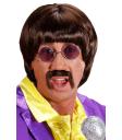 Peluca y Bigote Cantante años 70 Castaña