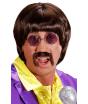 Peluca y Bigote Cantante años 70 Castaña