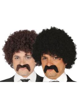 Peluca y bigote rizada para hombre 2 colores