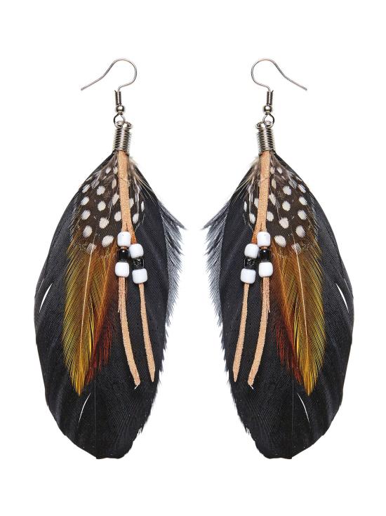 Pendientes Indios de Plumas y  perlitas