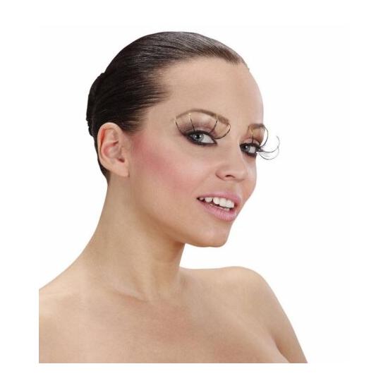 Pestañas negras con Maxi Puntas con purpurina dorada