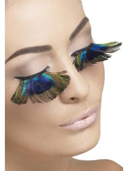Pestañas Purpura Plumas Pavo Real