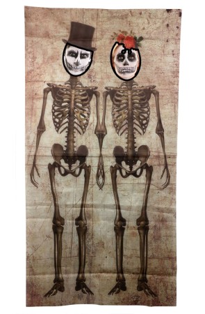 Photo call pareja de esqueletos 158x58 cm.