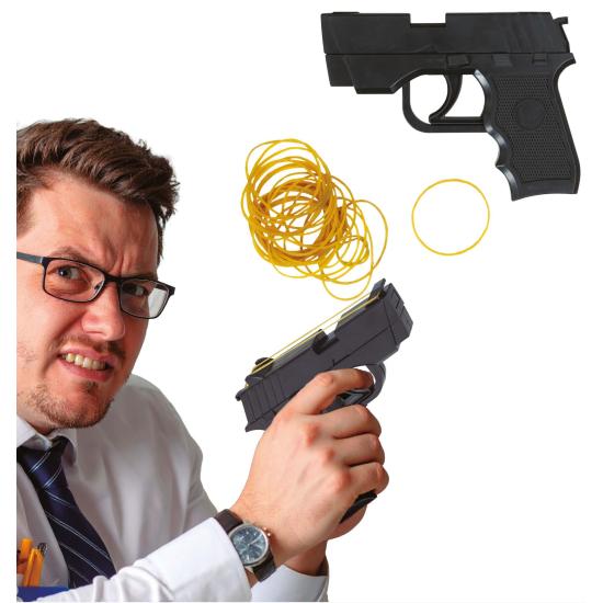 Pistola Lanzagomas Elásticas Negra 17 cm Pistola Lanzagomas Elásticas Negra 17 cm