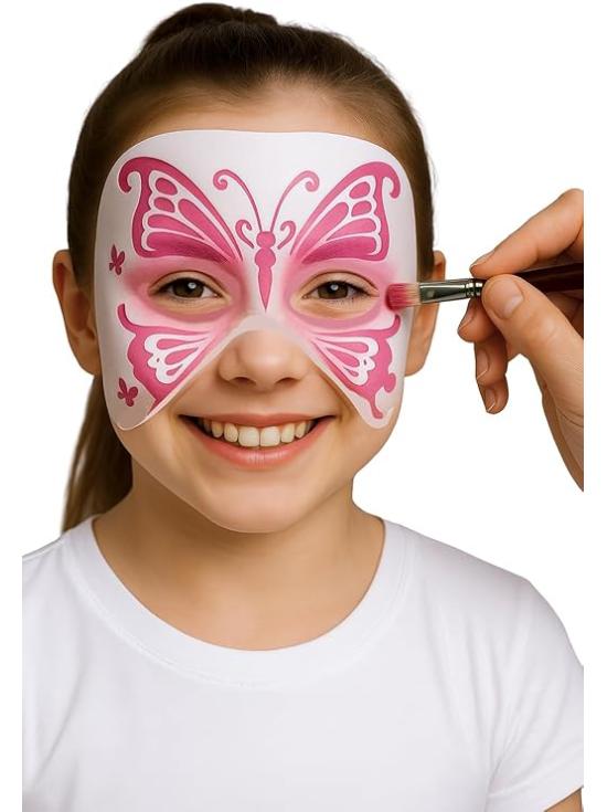 Plantillas de Maquillaje (5x13.5cm) – Set de Stencils para Pintura Facial y Corporal