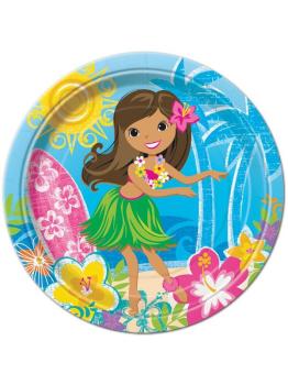 Platos Hawaianos 23 cms Pack 8 und