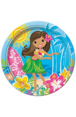 Platos Hawaianos 23 cms Pack 8 und