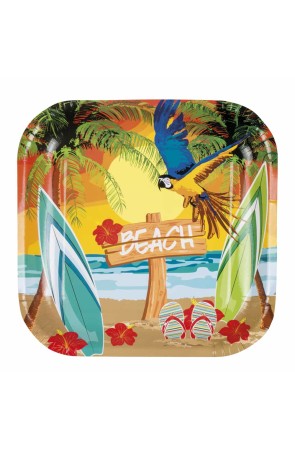 Platos Hawaianos Pack de 6  25 x 25 cms