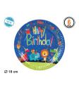 Platos Zoo Party desechables 18 cms 6 uds