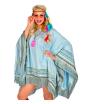 Poncho de Ante Azul con Flecos – Disfraz de India o Hippie Mujer
