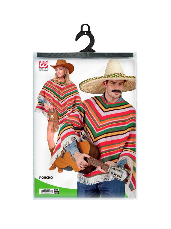 Poncho Mexicano de Algodón para Disfraz Unisex Tallla única