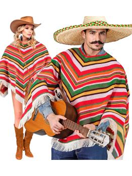 Poncho Mexicano de Algodón para Disfraz Unisex Tallla única