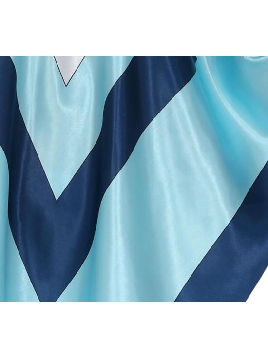 Poncho Super Trouper ABBA para Mujer – Disfraz de los Años 70 Azul para Fiestas, Halloween y Carnaval