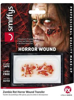 Prótesis herida terrorífica, piel de zombi en descomposición