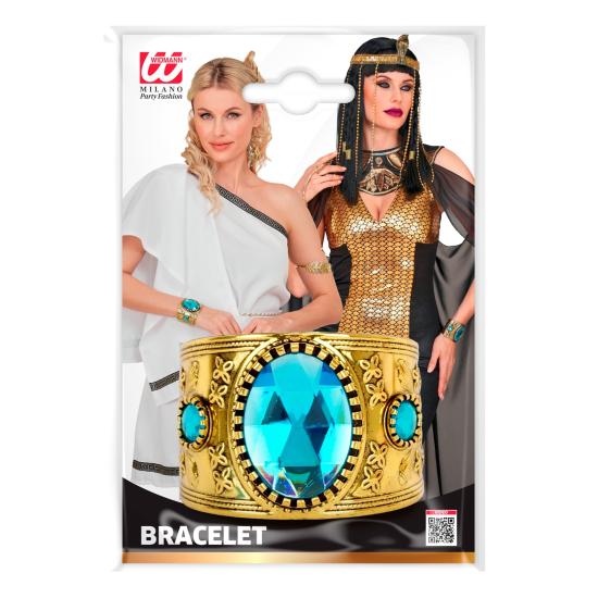 Pulsera dorada con piedra azul para disfraces