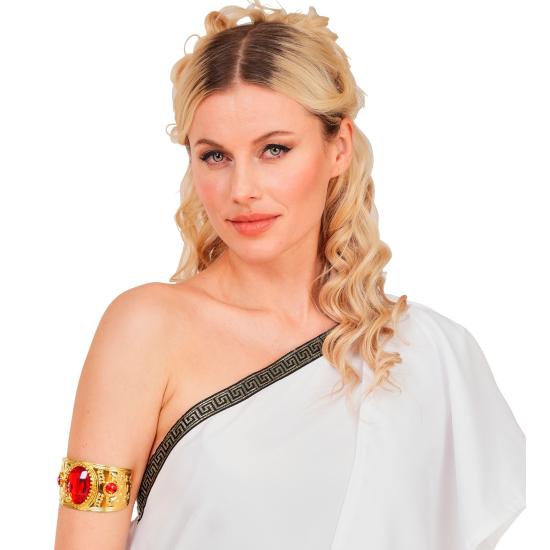 Pulsera dorada con piedra azul para disfraces