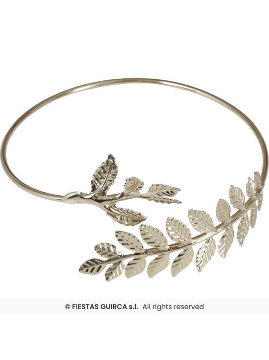 Pulsera Metálica de Laureles - Accesorio de Diosa Griega o Romana