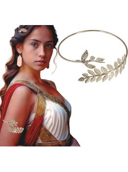 Pulsera Metálica de Laureles - Accesorio de Diosa Griega o Romana