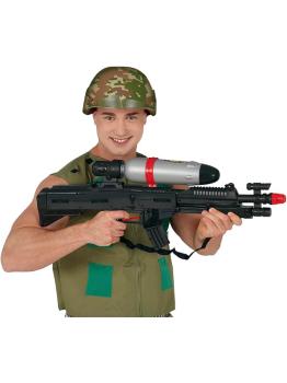 Rifle Lanzador de Agua (72 cm) - Juguete de Arma de Fuego para Fiestas de Verano y Graduación - Ideal para Cumpleaños y Despedidas de Soltero - Niños y Adultos - Negro Plata
