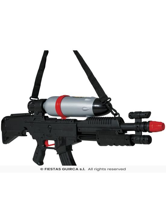 Rifle Lanzador de Agua (72 cm) - Juguete de Arma de Fuego para Fiestas de Verano y Graduación - Ideal para Cumpleaños y Despedidas de Soltero - Niños y Adultos - Negro Plata