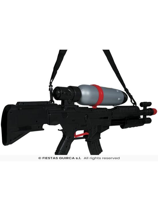 Rifle Lanzador de Agua (72 cm) - Juguete de Arma de Fuego para Fiestas de Verano y Graduación - Ideal para Cumpleaños y Despedidas de Soltero - Niños y Adultos - Negro Plata