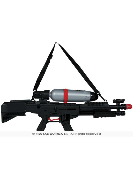 Rifle Lanzador de Agua (72 cm) - Juguete de Arma de Fuego para Fiestas de Verano y Graduación - Ideal para Cumpleaños y Despedidas de Soltero - Niños y Adultos - Negro Plata