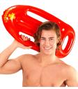 Salvavidas Hinchable Lujo 73 cm - Flotador Rojo Estilo Socorrista