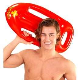 Salvavidas Hinchable Lujo 73 cm - Flotador Rojo Estilo Socorrista