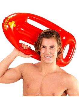 Salvavidas Hinchable Lujo 73 cm - Flotador Rojo Estilo Socorrista