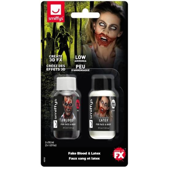 Sangre artificial y látex,2 x 29.57ml/1 US fl.oz