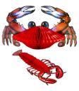 Set 2 pcs Cangrejo y Langosta